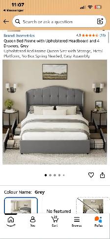 brand new in box queen and king  bed frames 1 blue 1grey - Photo 4