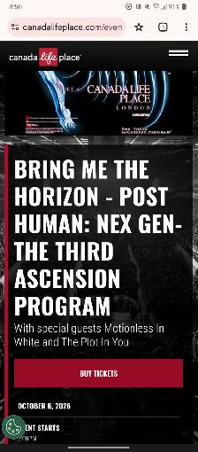 Bring me to horizon show Oct 6