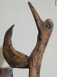 Bâton de cérémonie en bois sculpté, The Flipping Duck