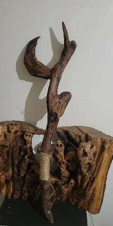 Bâton de cérémonie en bois sculpté, The Flipping Duck - Photo 2