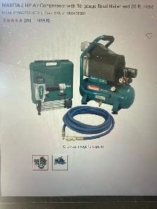 Makita Air Compressor and 18-Gauge Brad Nailer Kit