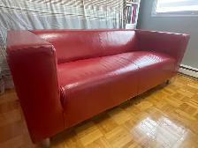 canapé / sofa en cuir rouge
