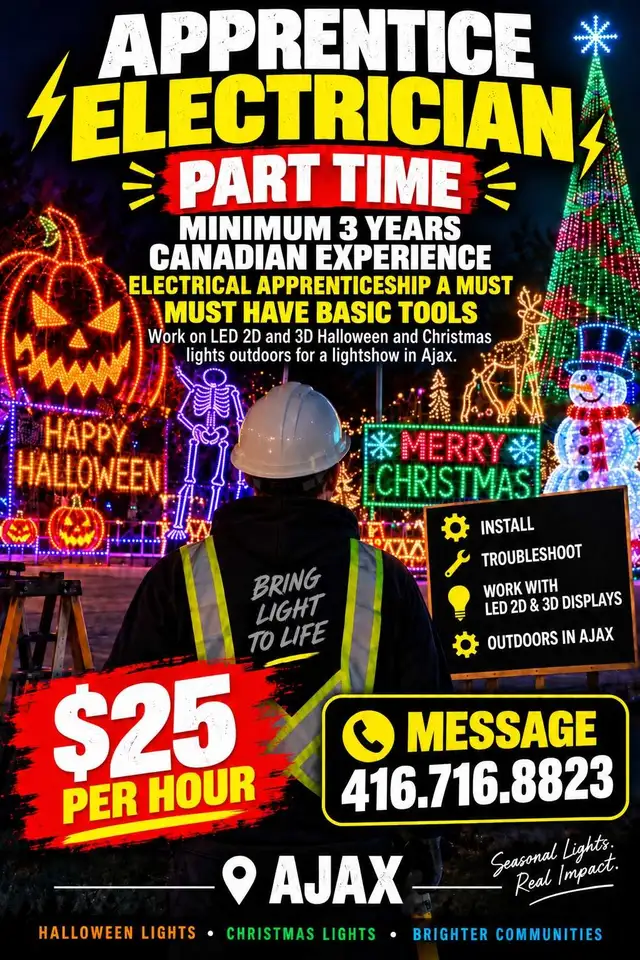 ⚡ HIRING APPRENTICE ELECTRICIAN — PART TIME ⚡ AJAX