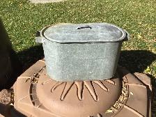 Vintage Galvanized metal boiler tub- Halloween