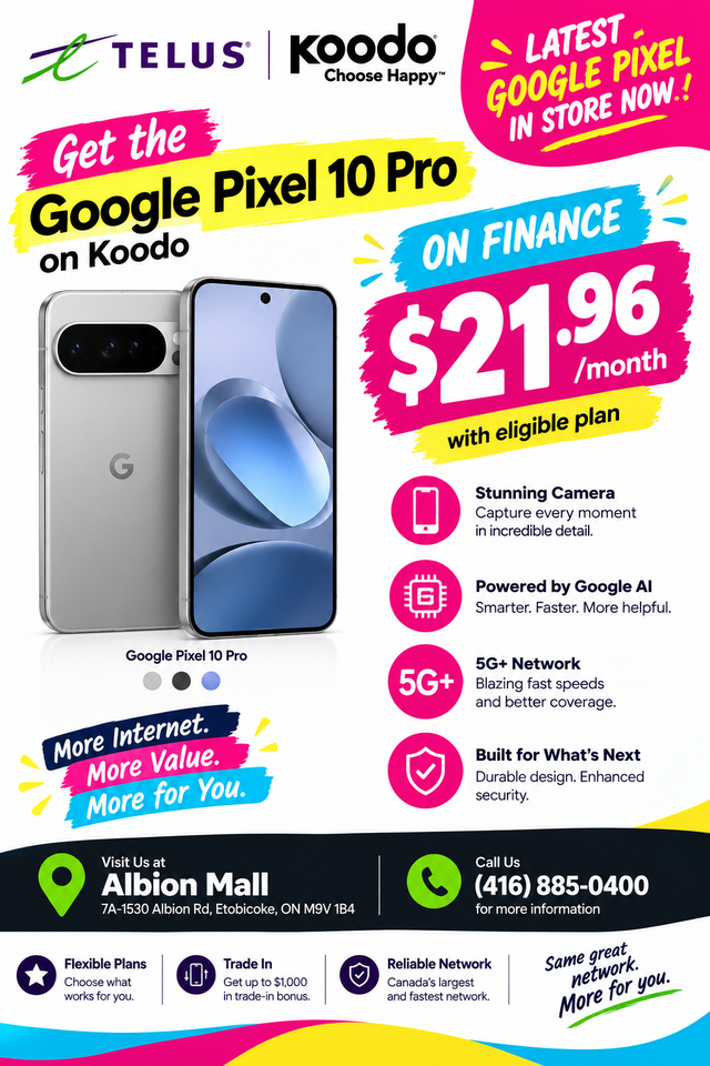 Google Pixel 10 Pro – $21.96/Month