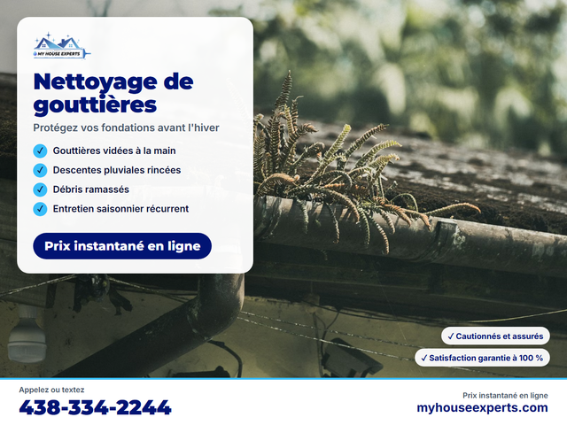 Nettoyage de gouttières / Gutter Cleaning – Montréal