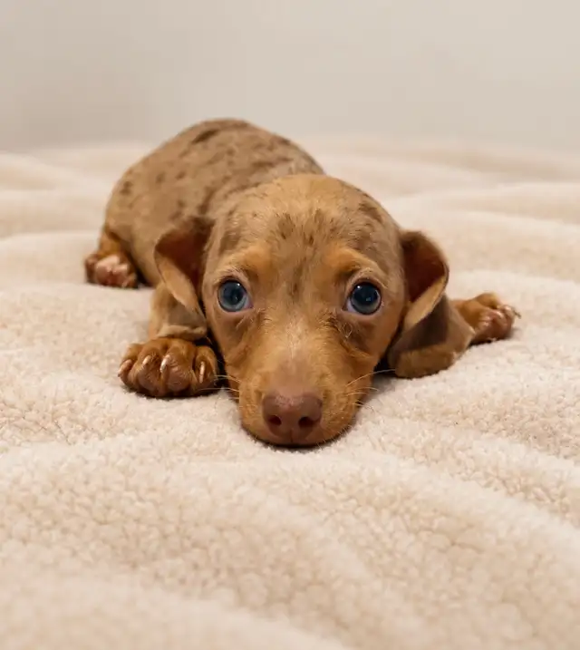 Mini dachshund ready now 1 Isabelle male left