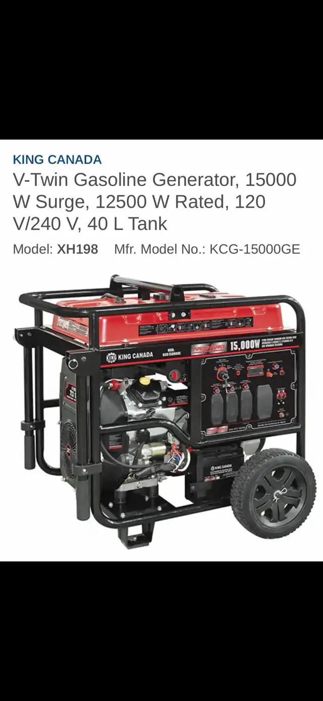 génératrice 15,000 watts
