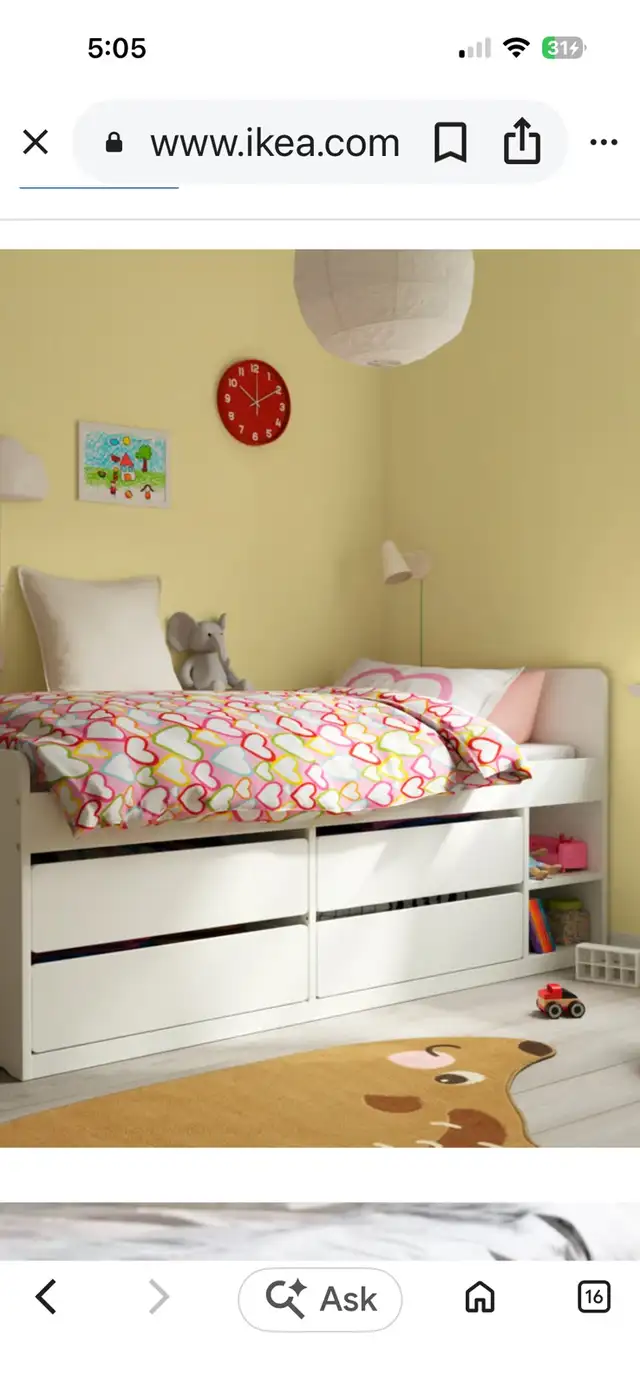 IKEA twin bed 4 drawers