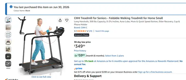 Treadmill for Seniors - Foldable Walking Treadmill for Home