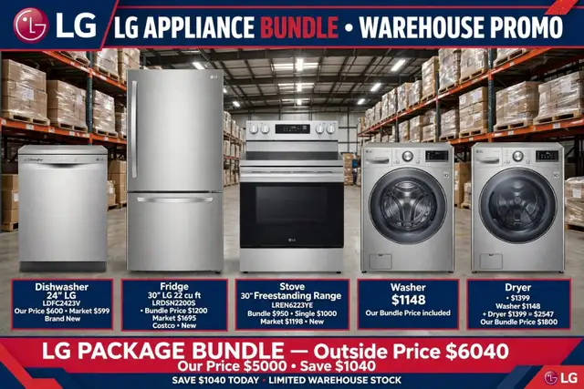 LG Appliance Bundle For Sale with 1 Year Warranty