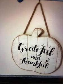 "Grateful and Thankful" Pumpkin Wall Decor !