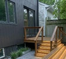 Composite Deck with Integrated Stair Lighting