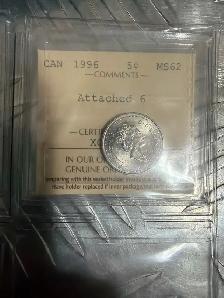 RARE 1996 attached 6 nickel Graded