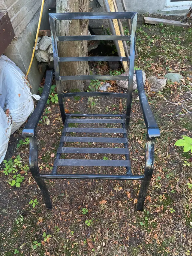 6 Black Steel chairs for sale