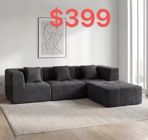 Brand New Modern Modular L-Shape Sectional Sofa with OttomanSpe