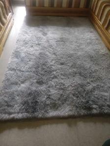 tapis medium/grand long poils gris - Photo 2