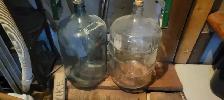 Vintage 2- 5 Gallon Clear Glass Bottle Jugs for Wine Making