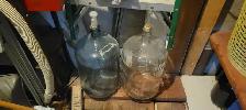 Vintage 2- 5 Gallon Clear Glass Bottle Jugs for Wine Making - Photo 2