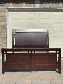 Espresso Sleigh Style Queen Size Bed Frame - Photo 2