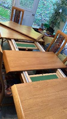 Mid century TEAK TECK. Dining room set. TRÈS GRANDE table. Chais - Photo 4