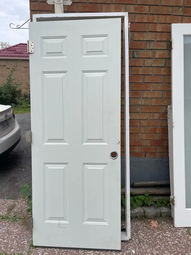 80x32 steel door good for exterior or interior.