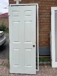 80x32 steel door good for exterior or interior.