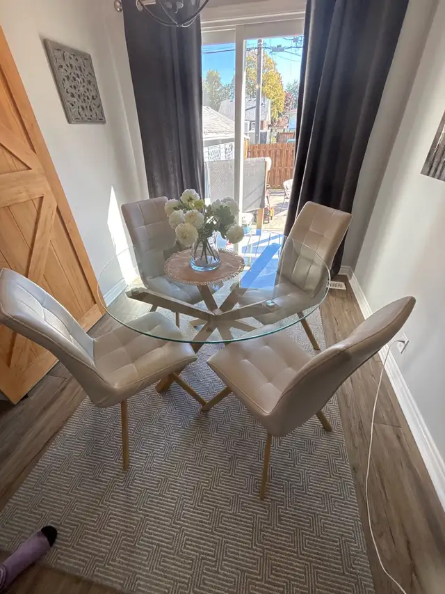 Glass table and chairs