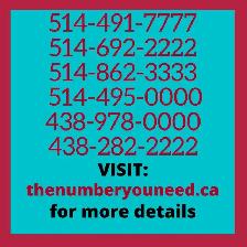 Exclusive premium vanity vip Montreal 514 phone numbers for sale