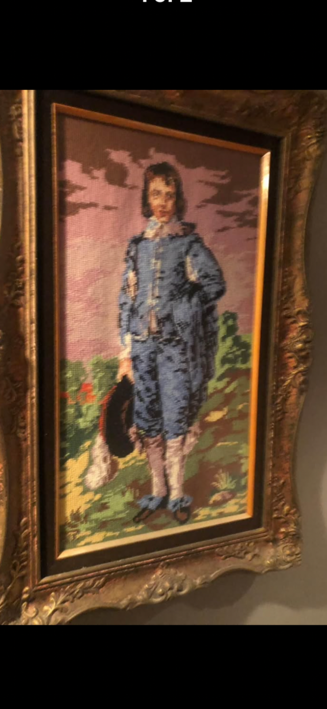Vintage framed needlepoint