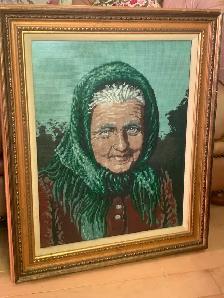 Vintage framed needlepoint - Photo 3