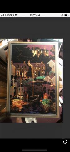 Vintage framed needlepoint - Photo 7