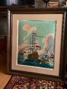 Vintage framed needlepoint - Photo 9