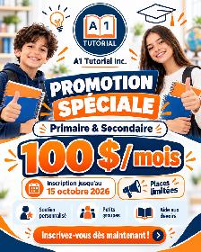 Tutorat Parc-Extension – 3 soirs/semaine – 100 $/mois