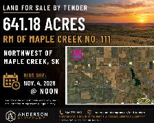 LAND FOR SALE BY TENDER – RM of Maple Creek No. 111