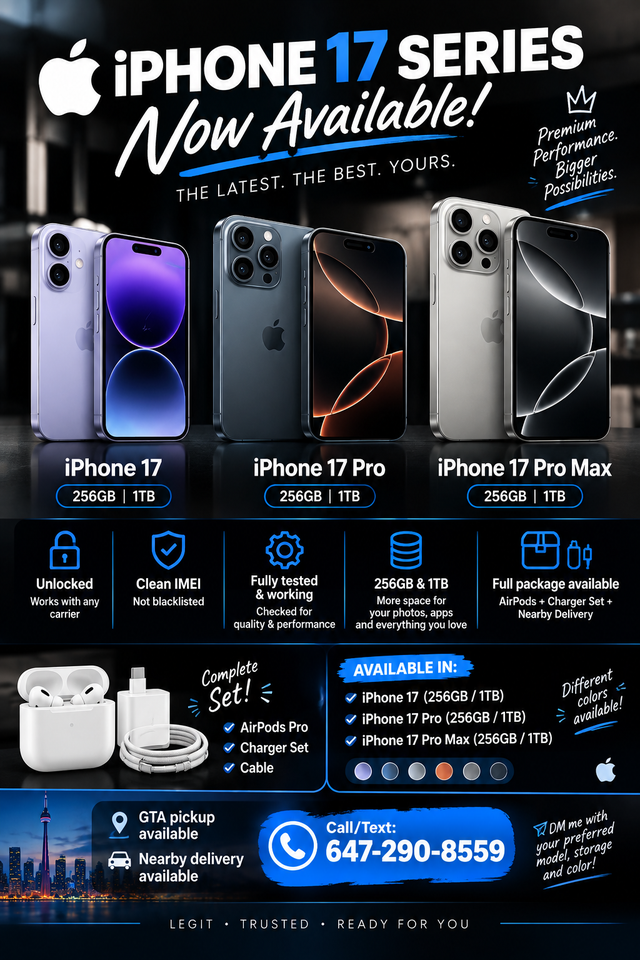 Apple iPhone 17 17 AIR 17 PRO 17 PRO MAX 256GB/1TB