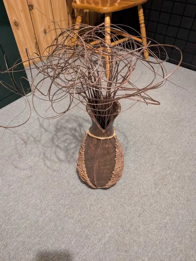 Decorative Vase with Curly Twigs