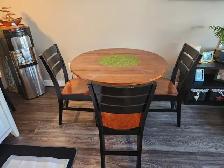Small dining room set. Walnut and black colored. - Photo 2