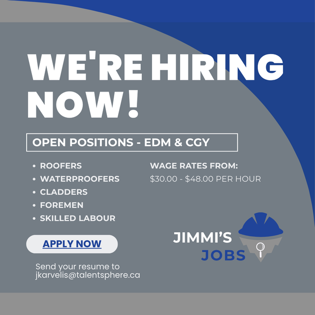 Looking for Roofers, Waterproofers, Cladders, and Foremen!