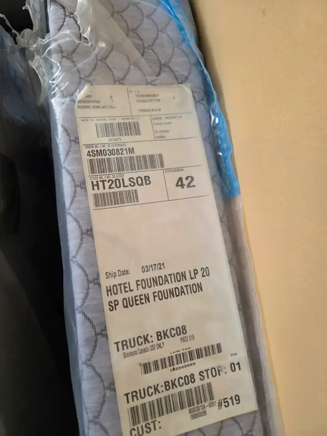 Queen size split box spring