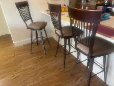 3 Swivel Metal Bar Stools