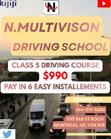 CLASS 5 DRIVING COURSE BY SAAQ APPROVED DRIVING SCHOOL