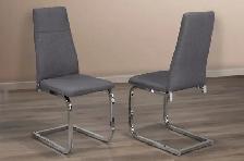 DESIGNER ROUND DINING TABLE WITH FOUR GREY FABRIC CHAIRS! - Photo 4