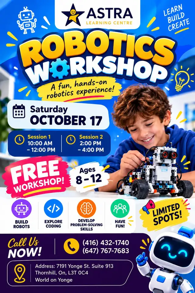 Free Robtics Workshop, Ages 8-17
