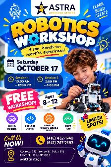Free Robtics Workshop, Ages 8-17