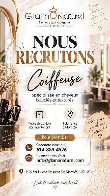 Coiffeuse recherchée – Cheveux bouclés, texturés & naturels