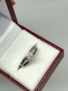 14k W/G Charm Diamond Ring - Photo 6