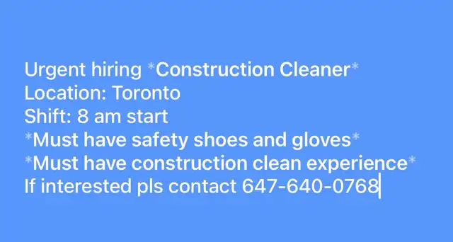 Construction Cleaner