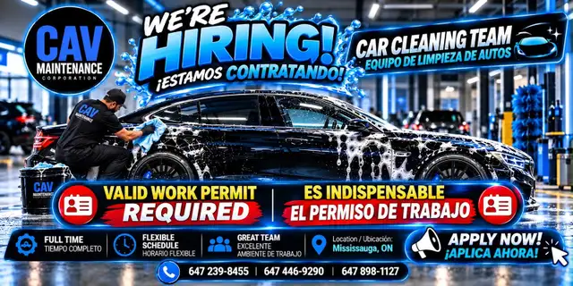 Car Cleaning Team Wanted – Full Time – Mississauga, ON