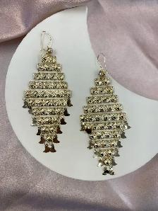 10K Gold Flat Chandelier Earrings - Photo 2